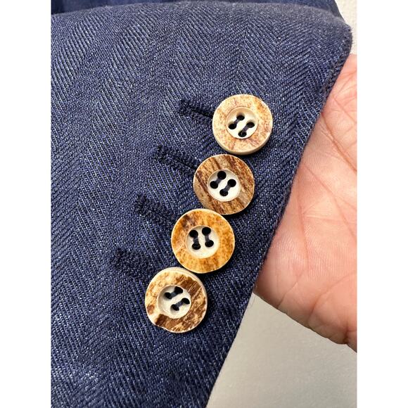 Windsor Men’s Stand-Collar Blue Blazer US 34 (EU 44) Suede Trim - Picture 4 of 15